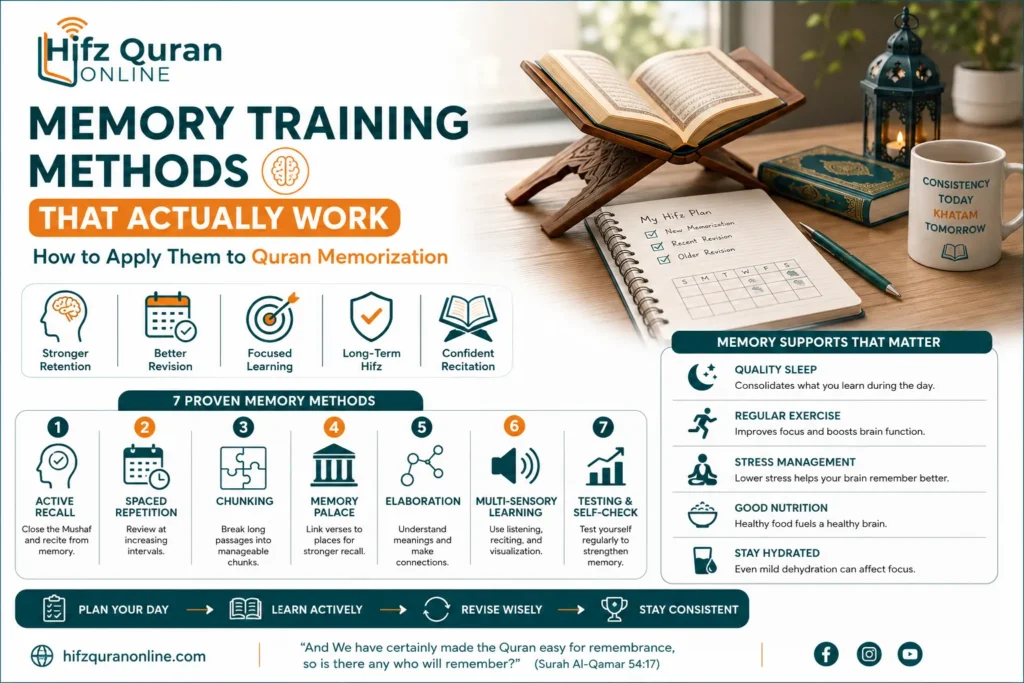 Memory Training Methods That Actually Work — And How to Apply Them to Quran Memorization